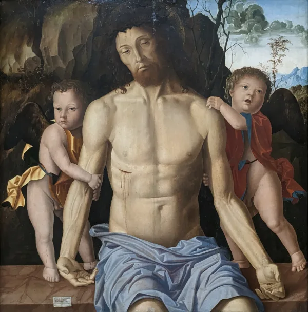 Dead Christ Held by Two Angels