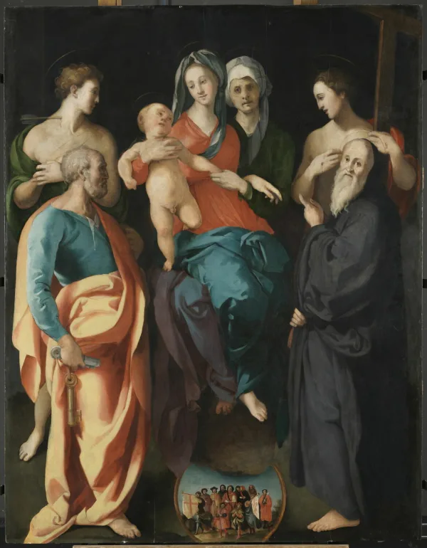 Madonna and Child with Saint Anna and Four Saints - Jacopo Pontormo - Louvre INV 232