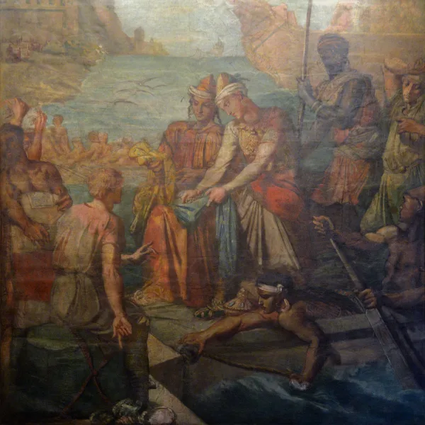 Oriental merchants in a western port